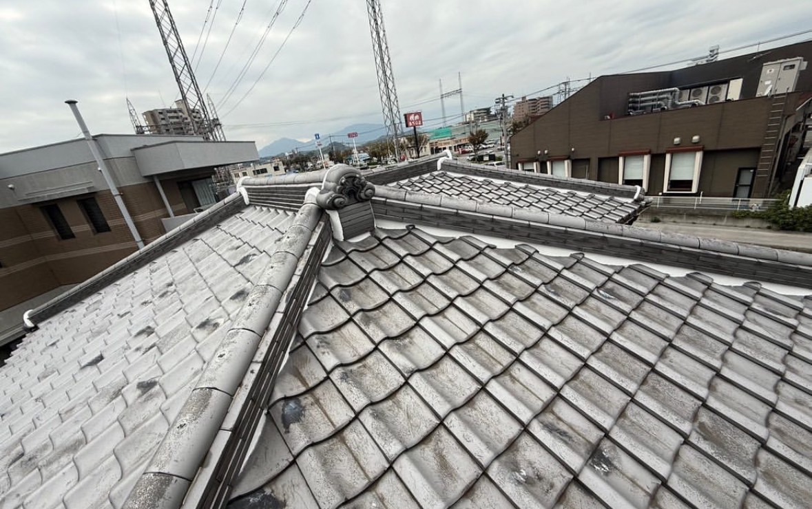 大分市下郡【谷板金交換工事】【漆喰詰め直し工事】