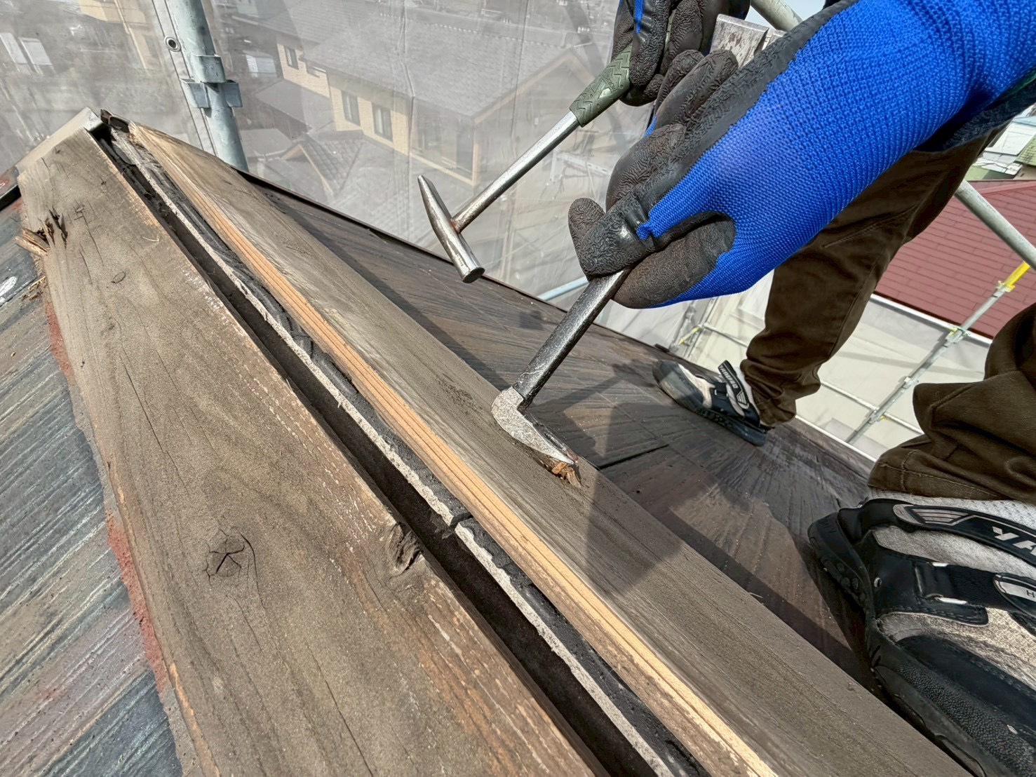 大分市寒田【棟板金貫板交換/屋根塗装工事】