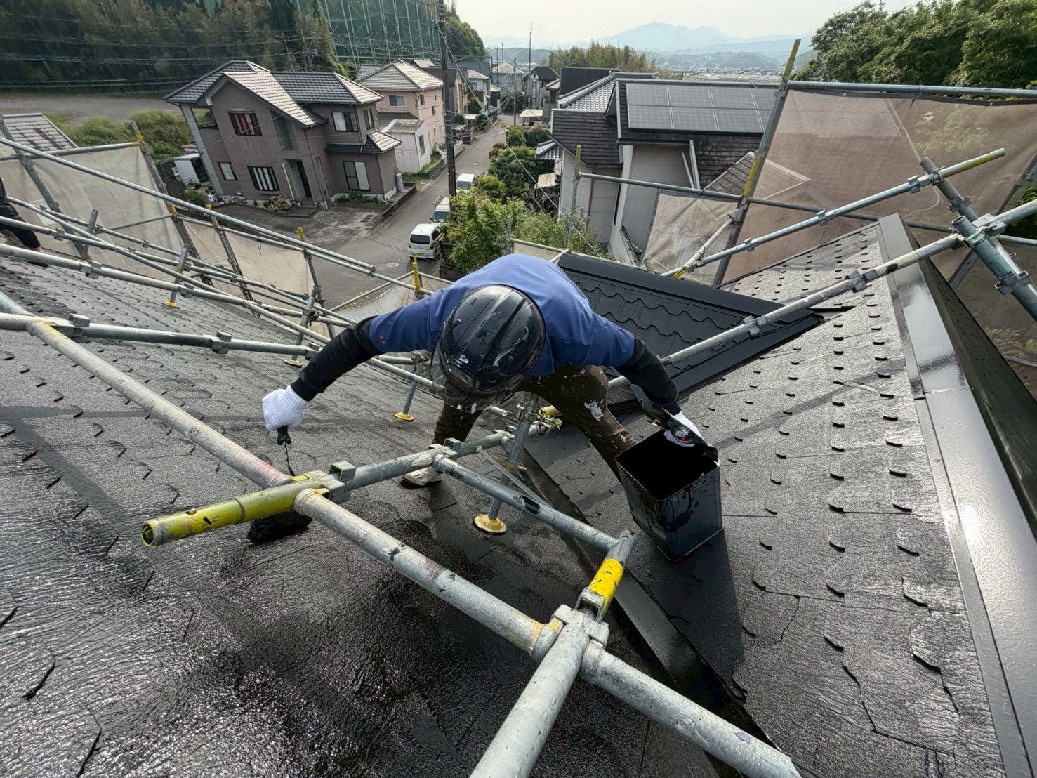 大分市小野鶴【棟板金貫板交換/屋根塗装工事】