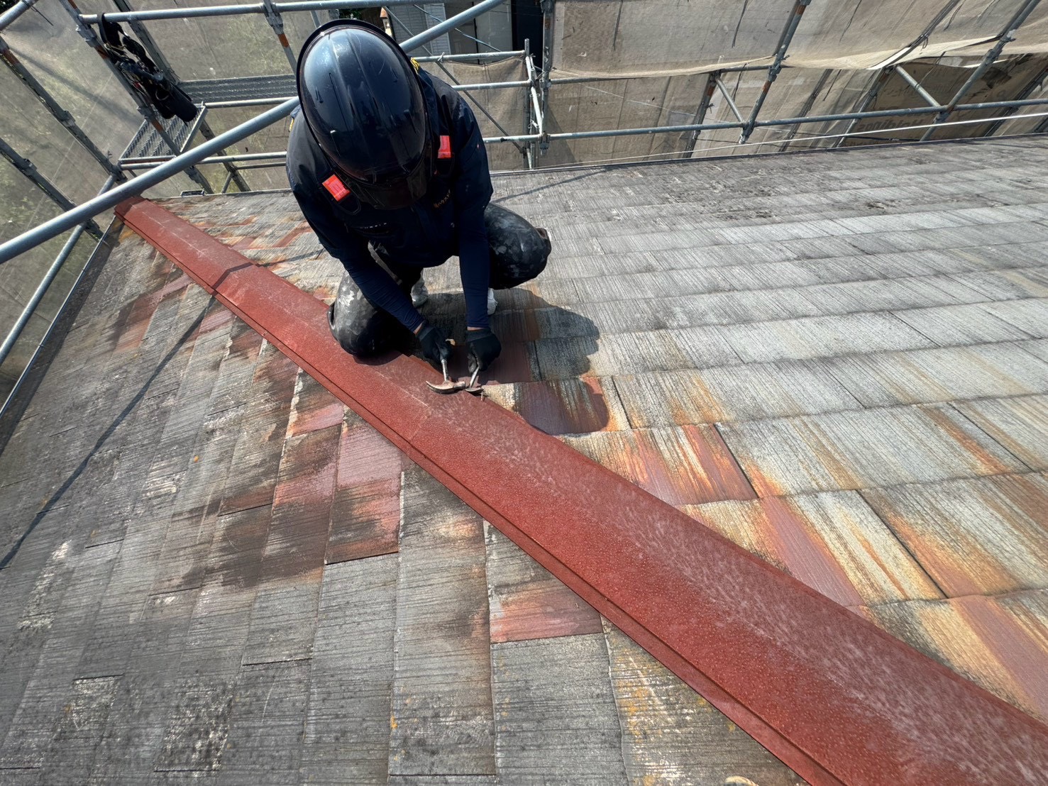 大分市城南【棟板金貫板交換工事/屋根塗装工事】